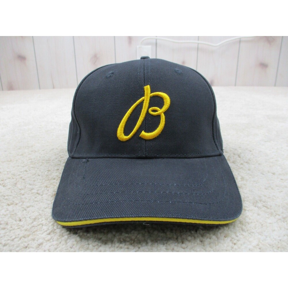 Breitling Watch Hat Cap Adult One Size Men Blue 1884 Script Leather Strap Back